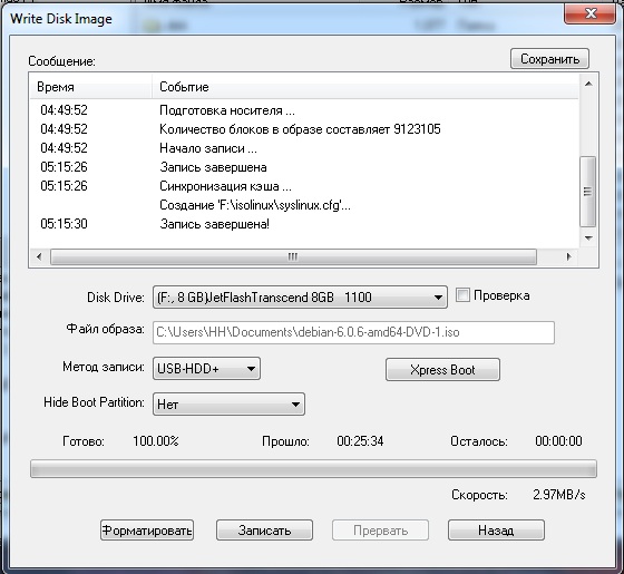 Windows на Debian Linux Ultraiso