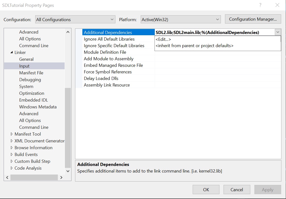 Установка библиотеки SDL в Visual Studio изображение с сайта www.andreyolegovich.ru