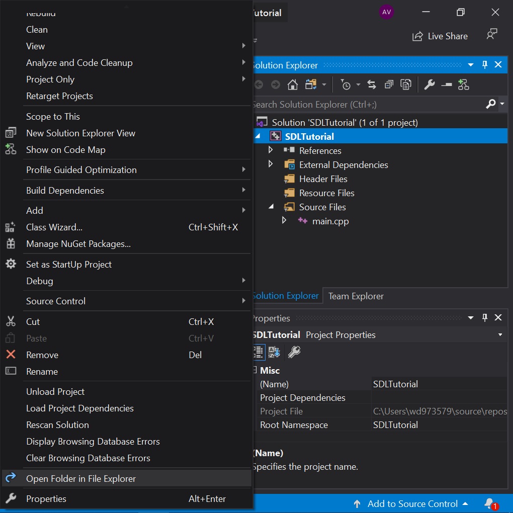 Установка библиотеки SDL в Visual Studio изображение с сайта www.andreyolegovich.ru