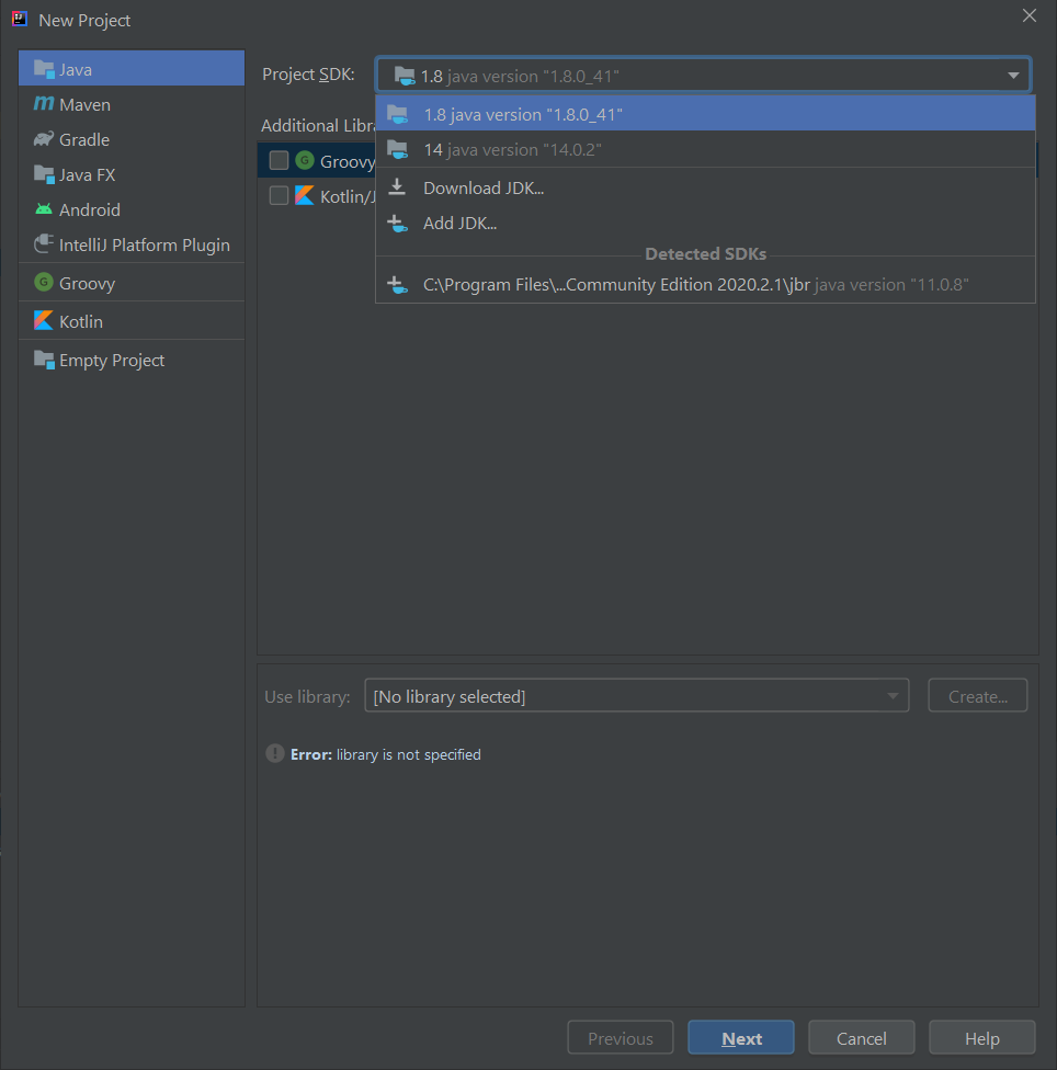 IntelliJ IDEA New Project выбираем Project SDK изображение с сайта www.andreyolegovich.ru