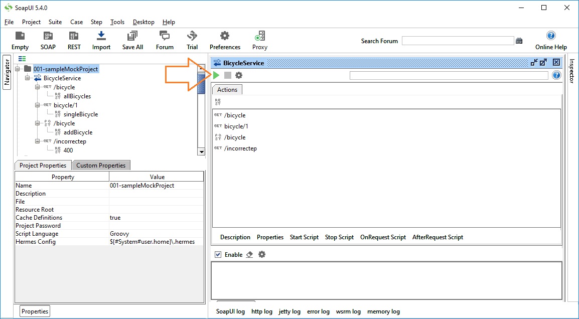 SOAP UI start REST Mock service изображение с сайта www.andreyolegovich.ru