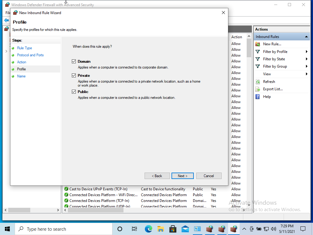 Отрыть порт в windows firewall изображение с сайта www.andreyolegovich.ru