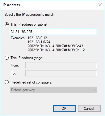 WF Custom Rule заблокировать IP www.andreyolegovich.ru
