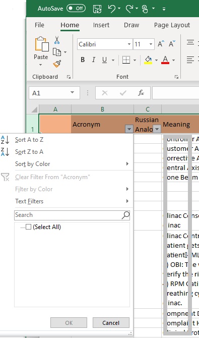 Excel не фильтрует столбец изображение с сайта www.AndreyOlegovich.ru
